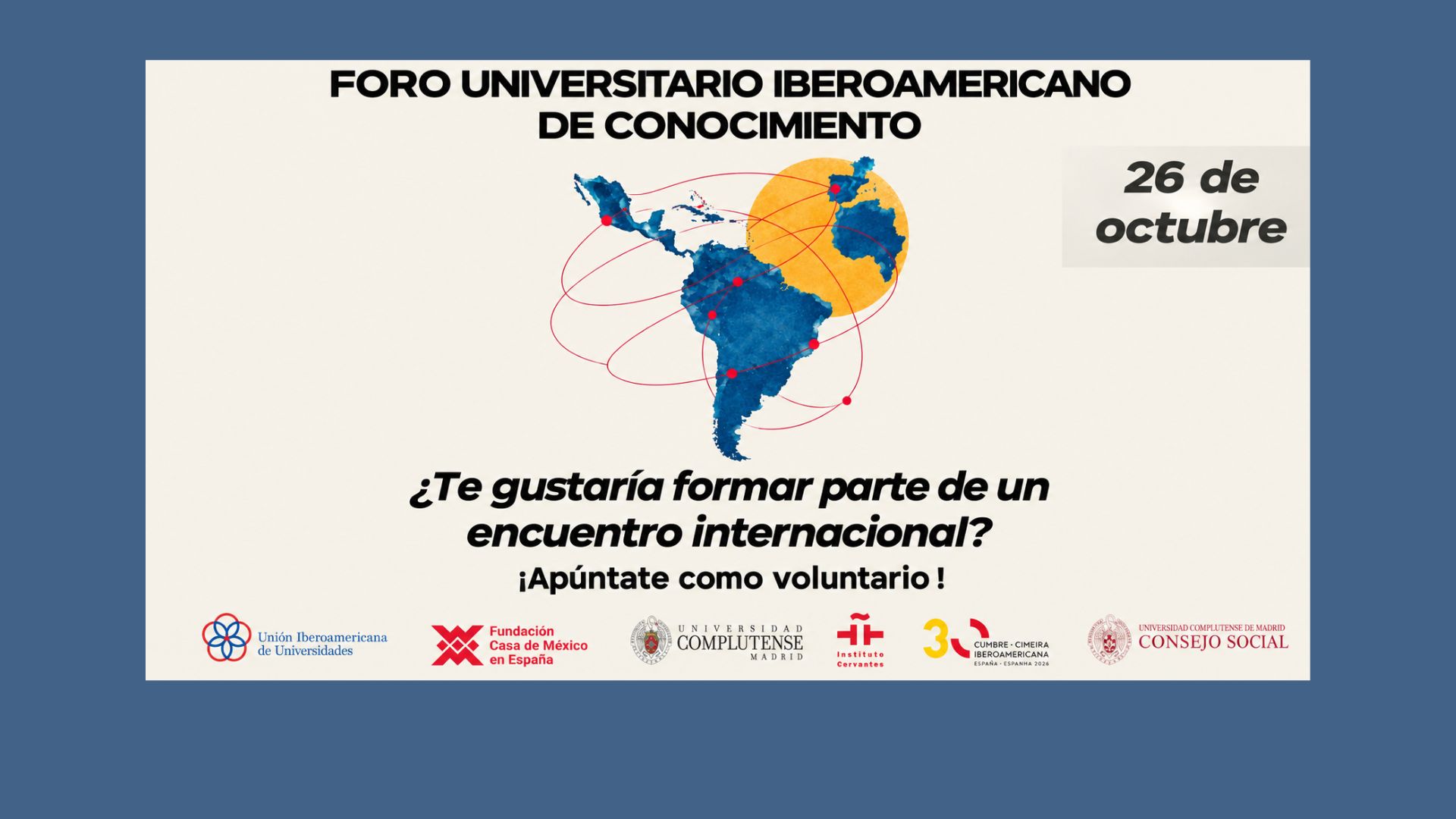 Forma parte de un encuentro internacional: ¡únete al voluntariado!